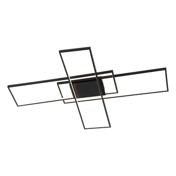 Palco 39" Contemporary Minimalist Metal Adjustable Dimmable Geometric Integrated LED Flush Mount - JONATHAN Y